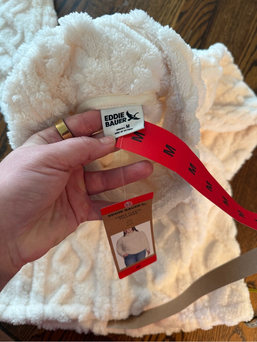 NWT Eddie Bauer Cable Fleece Pullover - Picture 5 of 6
